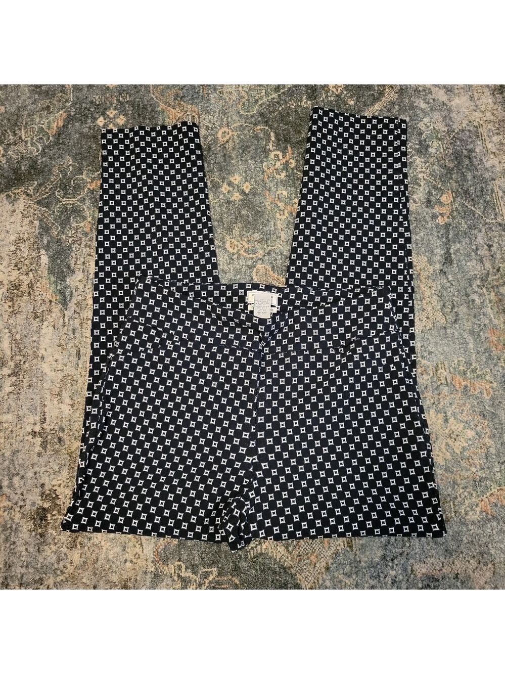 Charter Club Size 12 Blue and White Patterned Pants